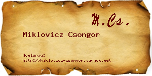 Miklovicz Csongor névjegykártya